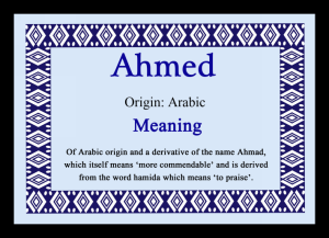 AHMED NAME MEANING PIC